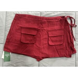 Halara NEW Cranberry High Waisted Skort Side Tie Cargo Pocket  Athleisure Casual